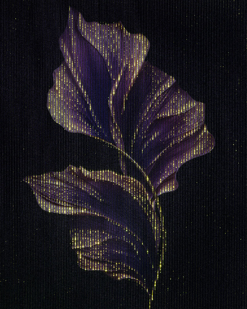 Digital Pattern Leaf Led Lime