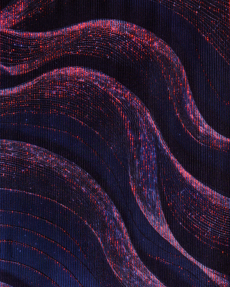 Digital Pattern Waves Led Nocturne Rouge