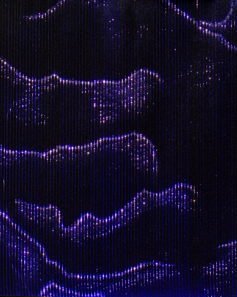 Digital Pattern Zephir Light Fusion - Champagne+Royal Blue